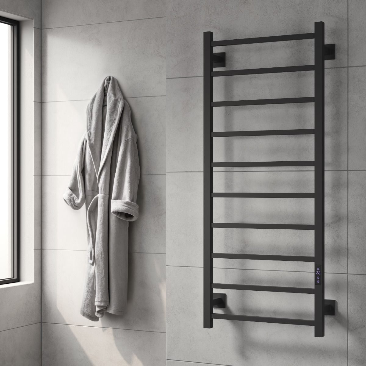 Velino Electric Stainless Steel Heated Towel Rail - Various Colours
