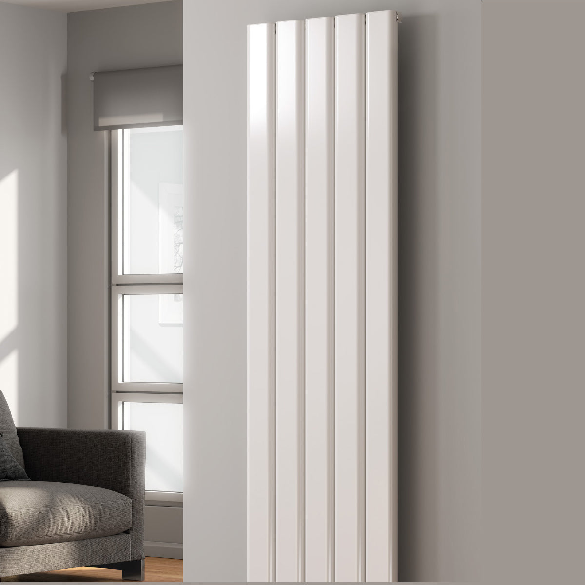 Vicari Vertical Single Aluminium Radiator - 1800mm Tall - White - Various Sizes