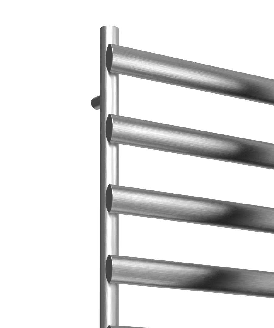 Deno Dual Fuel Stainless Steel Heated Towel Rail - Various Sizes - Satin Finish