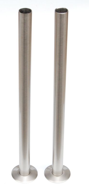 Radiator Pipe Cover Kit 300mm - Satin Brushed Nickel