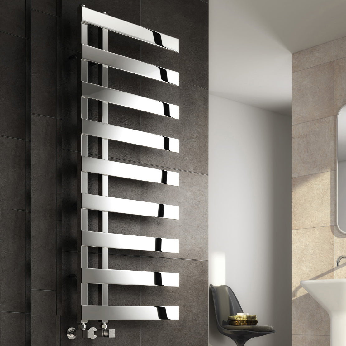 Capelli Dual Fuel Stainless Steel Heated Towel Rail - Various Sizes - Polished Stainless Steel